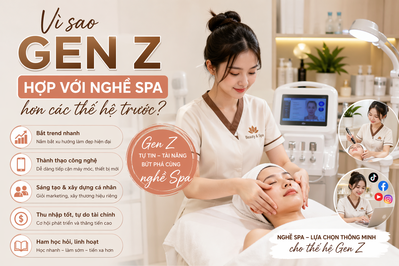 vì sao gen z hợp với nghề spa hơn