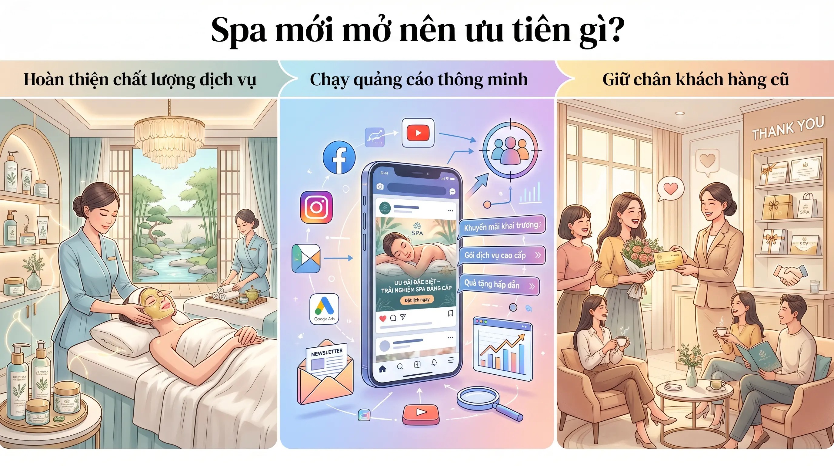 spa mới mở nên ưu tiên gì
