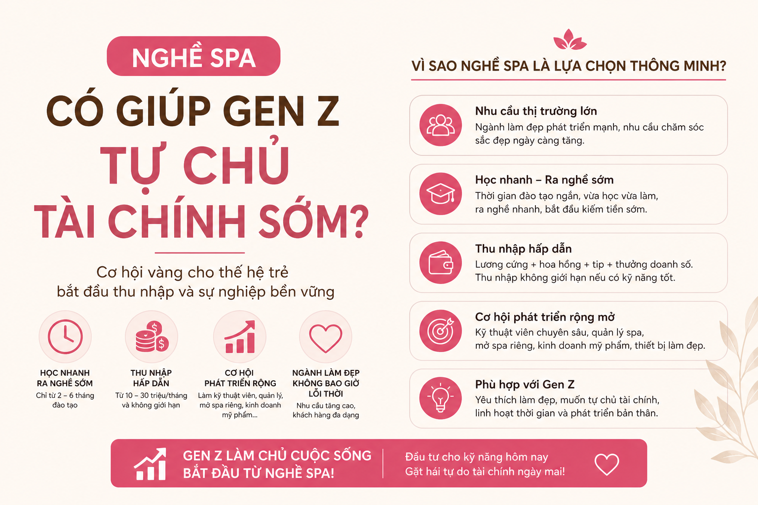 nghề spa có giúp genz tự chủ tài chính