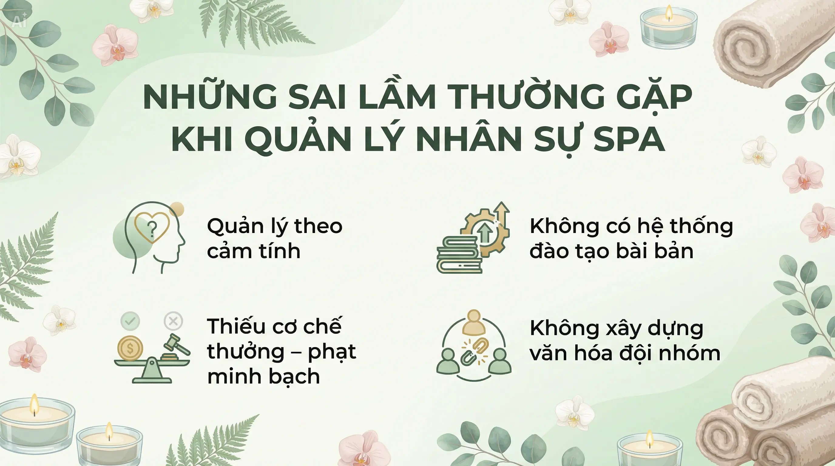 những sai lầm khi quản lý nhân sự spa