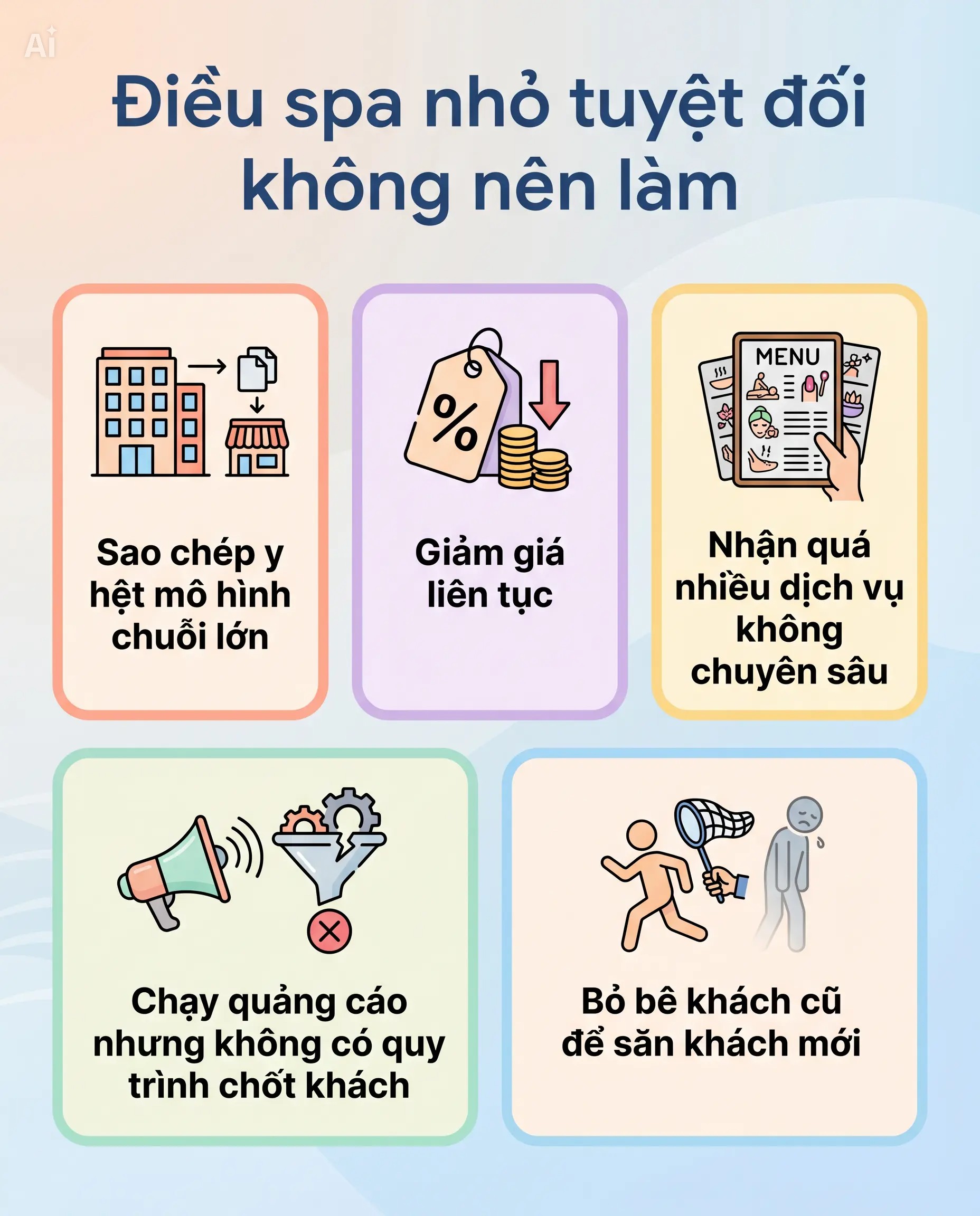 những điều spa nhỏ không nên làm